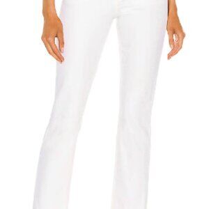 GRLFRND White Denim Jeans Karolina High Rise Straight Crop in Brentwood